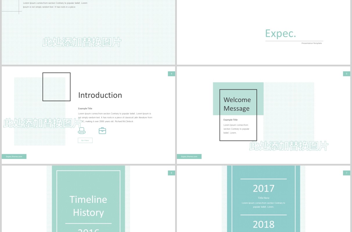 公司宣传历史时间轴PPT模板版式设计Expec - Powerpoint Template