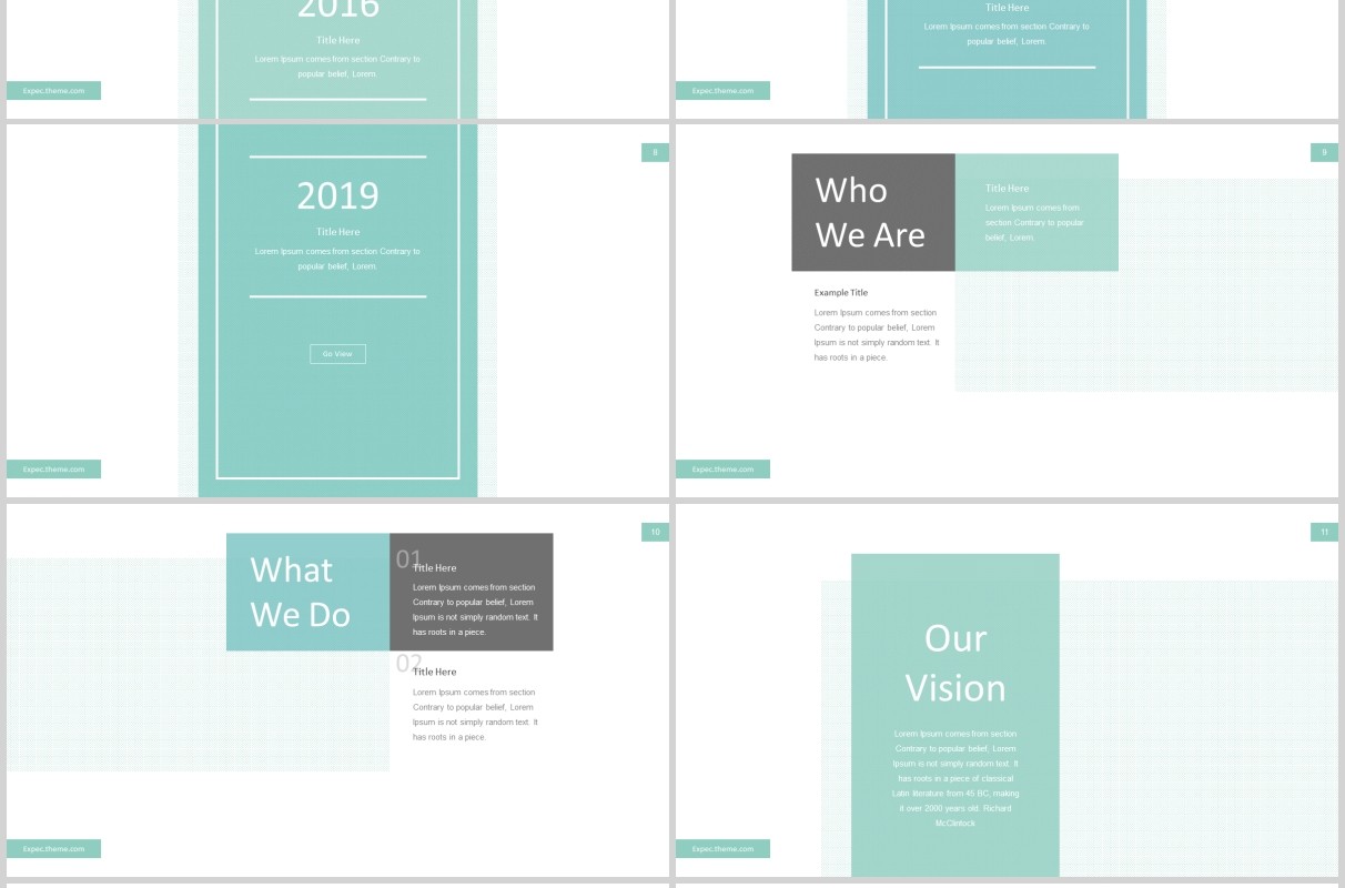 公司宣传历史时间轴PPT模板版式设计Expec - Powerpoint Template