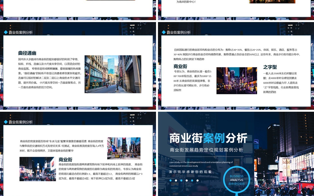 商业街发展趋势定位规划案例分析动态PPT模板