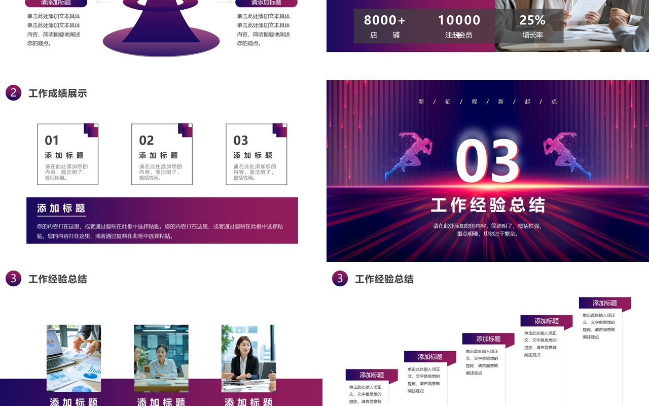 紫色商务风2025年终总结暨新年计划PPT模板