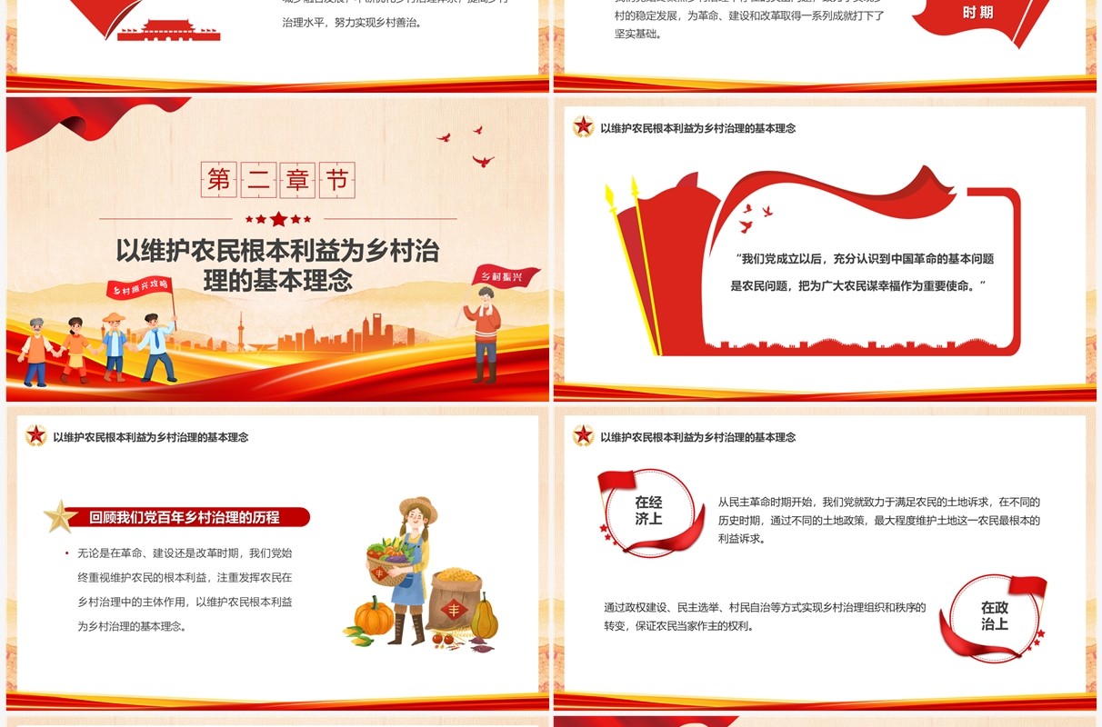 中国共产党百年乡村治理的基本经验PPT模板