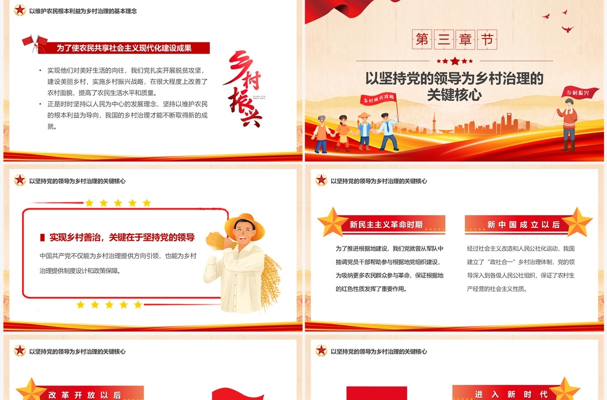 中国共产党百年乡村治理的基本经验PPT模板