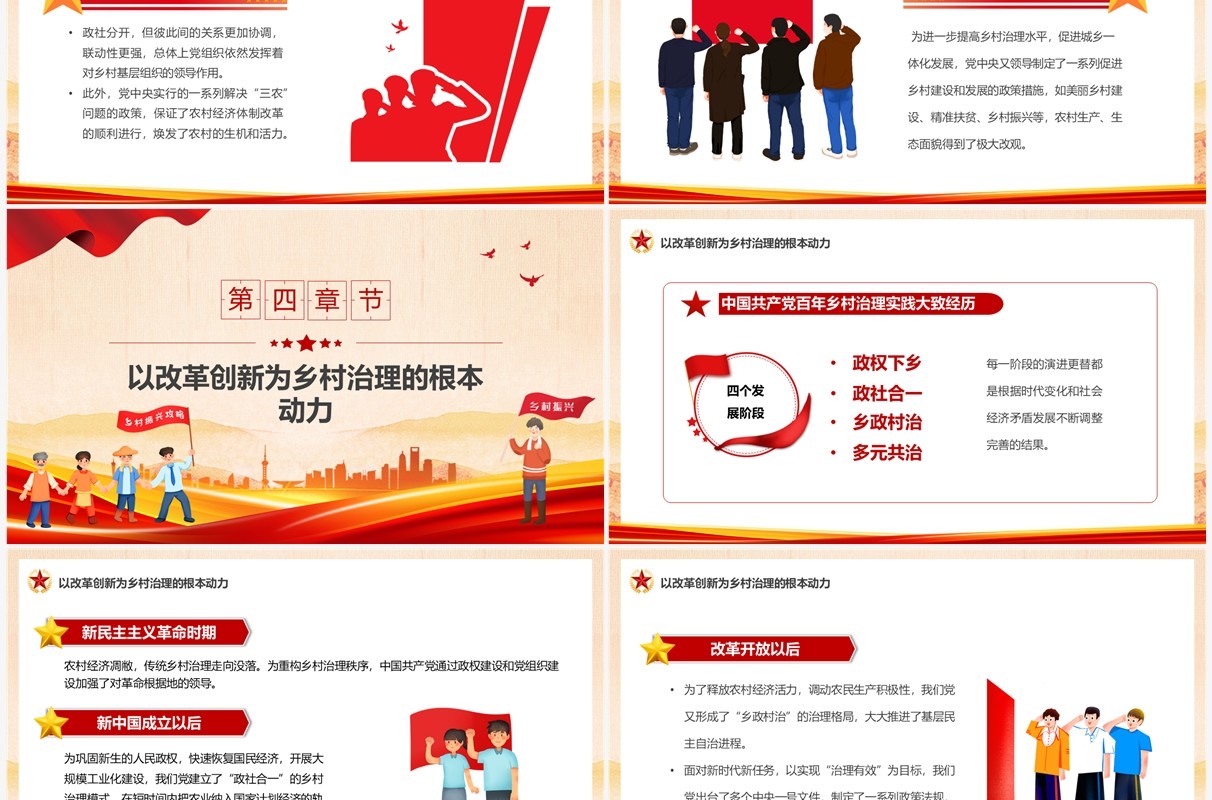 中国共产党百年乡村治理的基本经验PPT模板