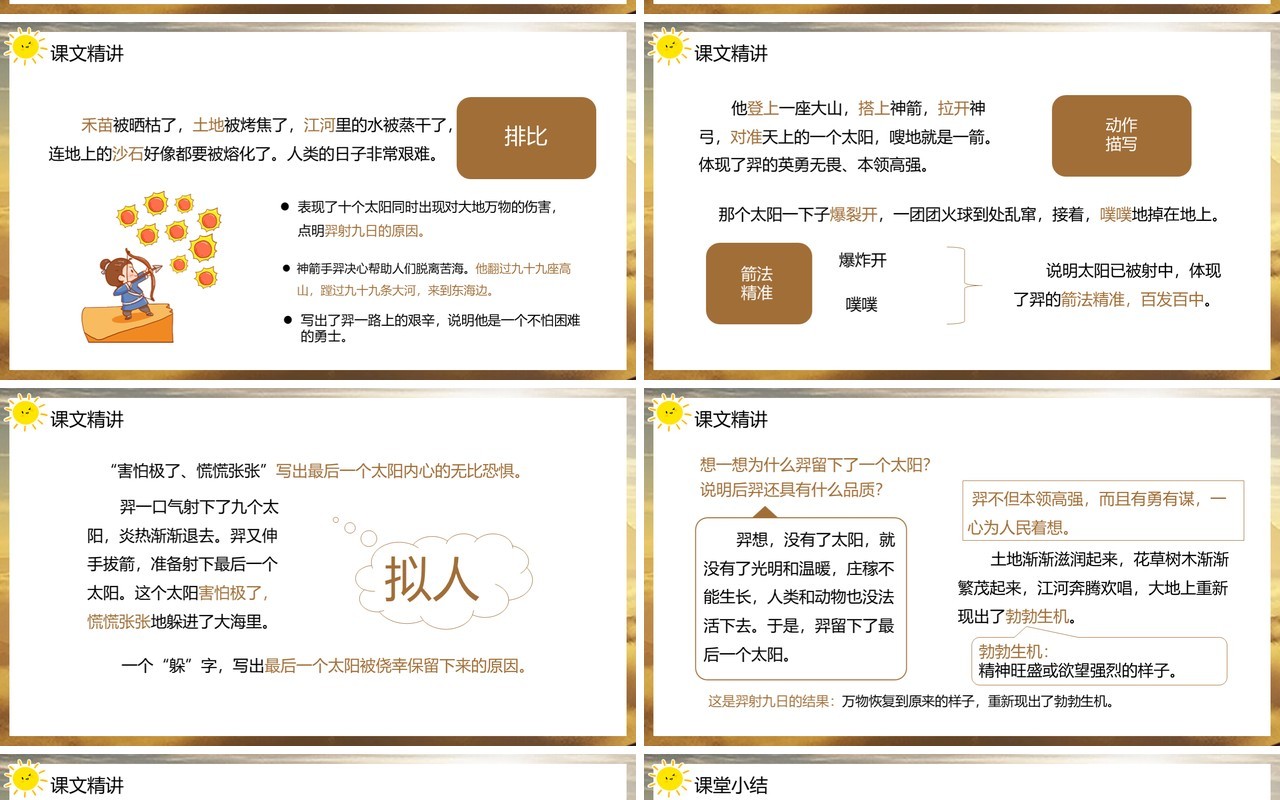 部编版二年级语文下册羿射九日课件PPT模板