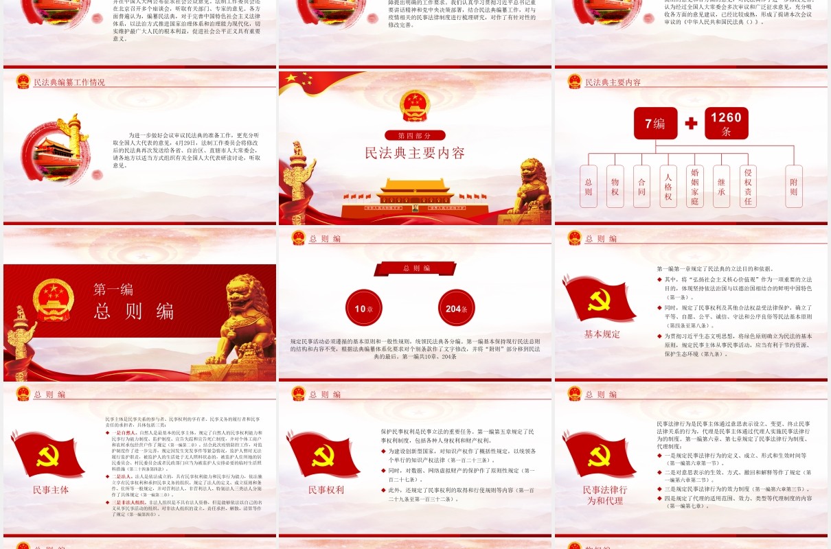 中华人民共和国民法典学习解读党建党课PPT模板