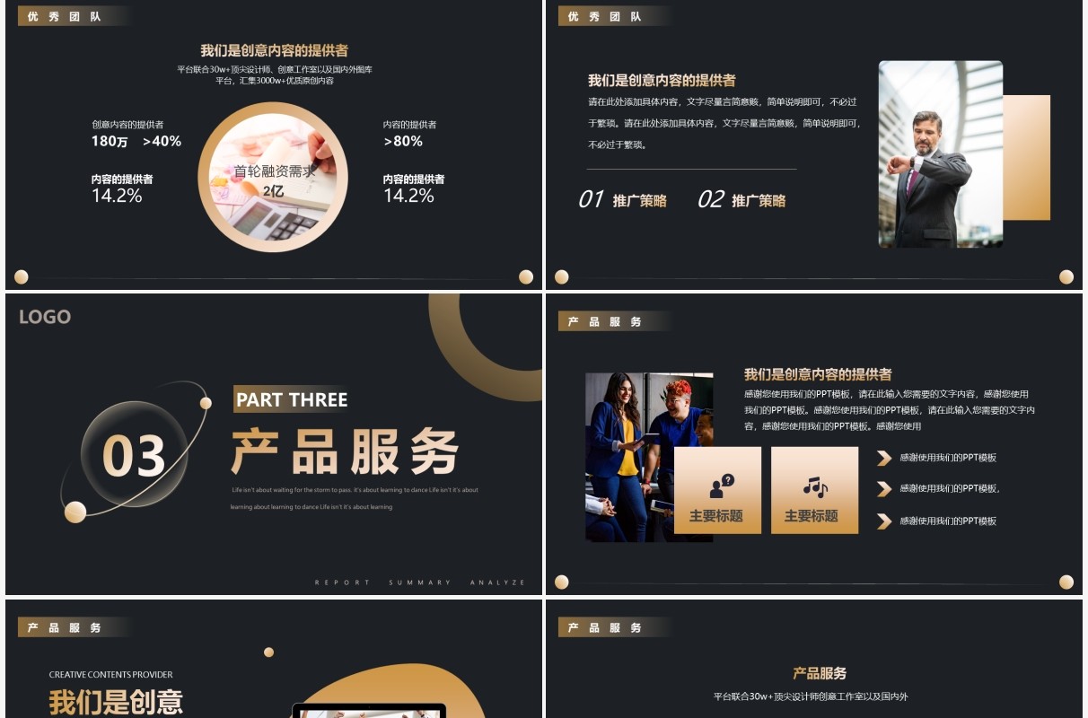 黑金高端商务风项目营销策划书PPT模板