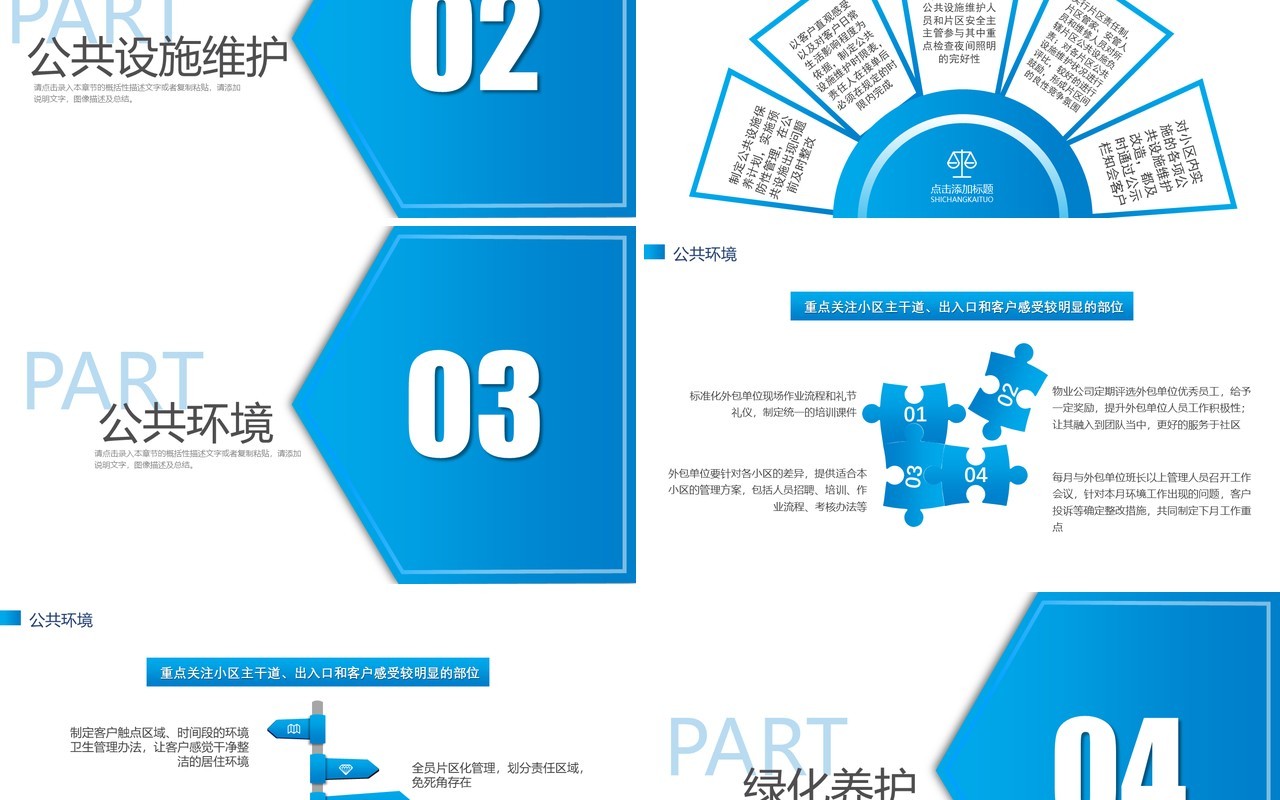 蓝色简约物业管理品质提升方案