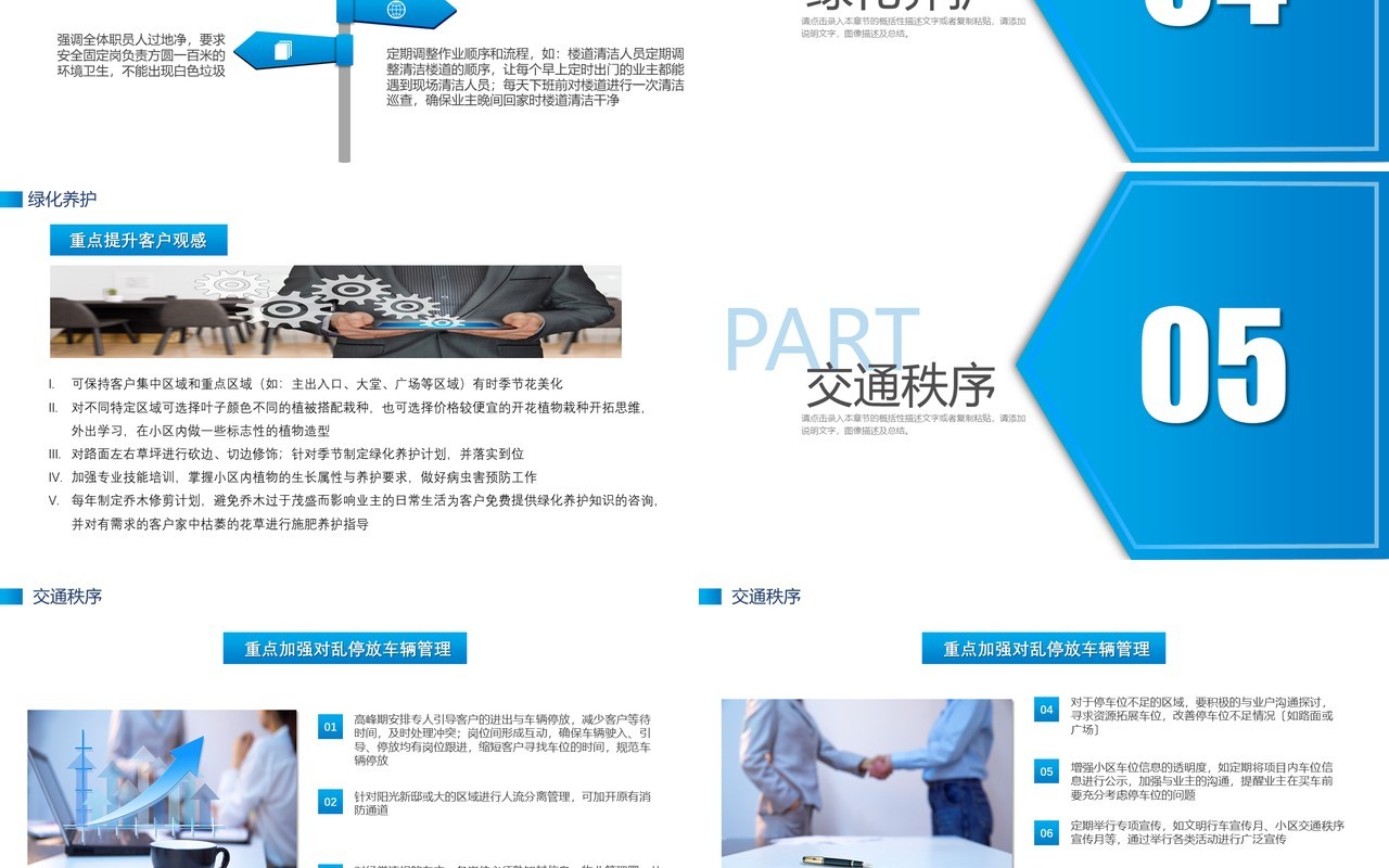 蓝色简约物业管理品质提升方案