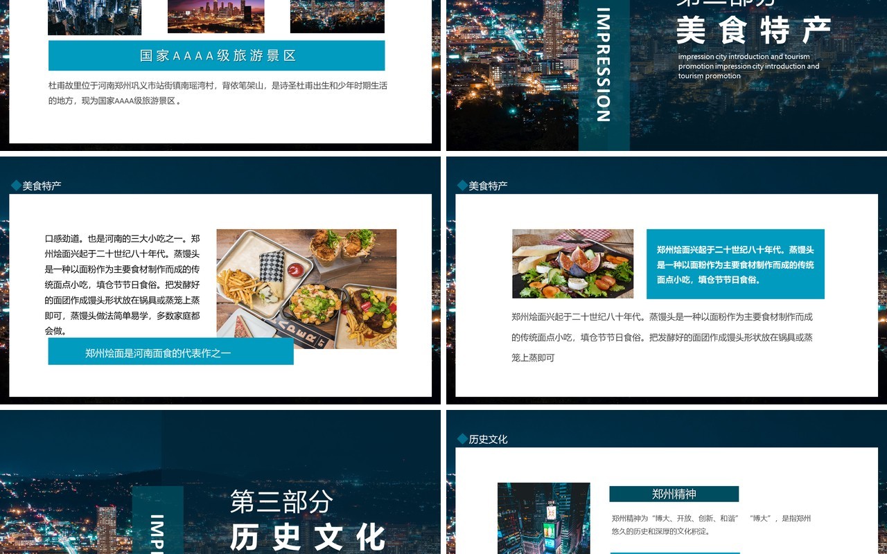 郑州印象城市介绍旅游推介动态PPT模板