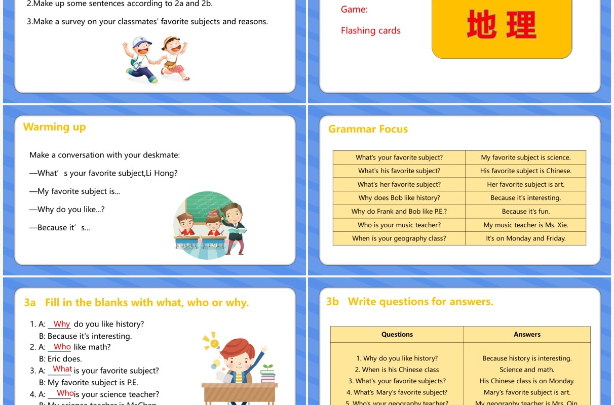 部编版七年级英语上册My favorite subject is science课件PPT模板