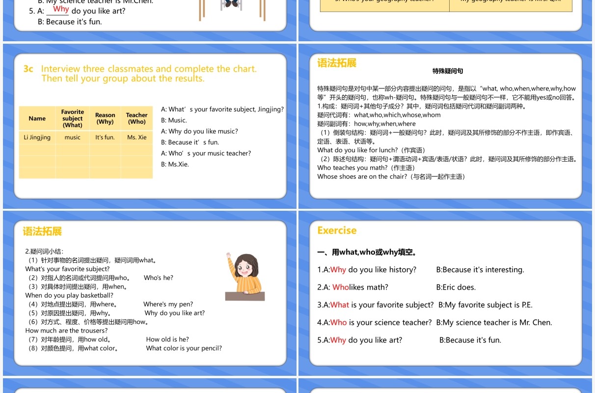 部编版七年级英语上册My favorite subject is science课件PPT模板
