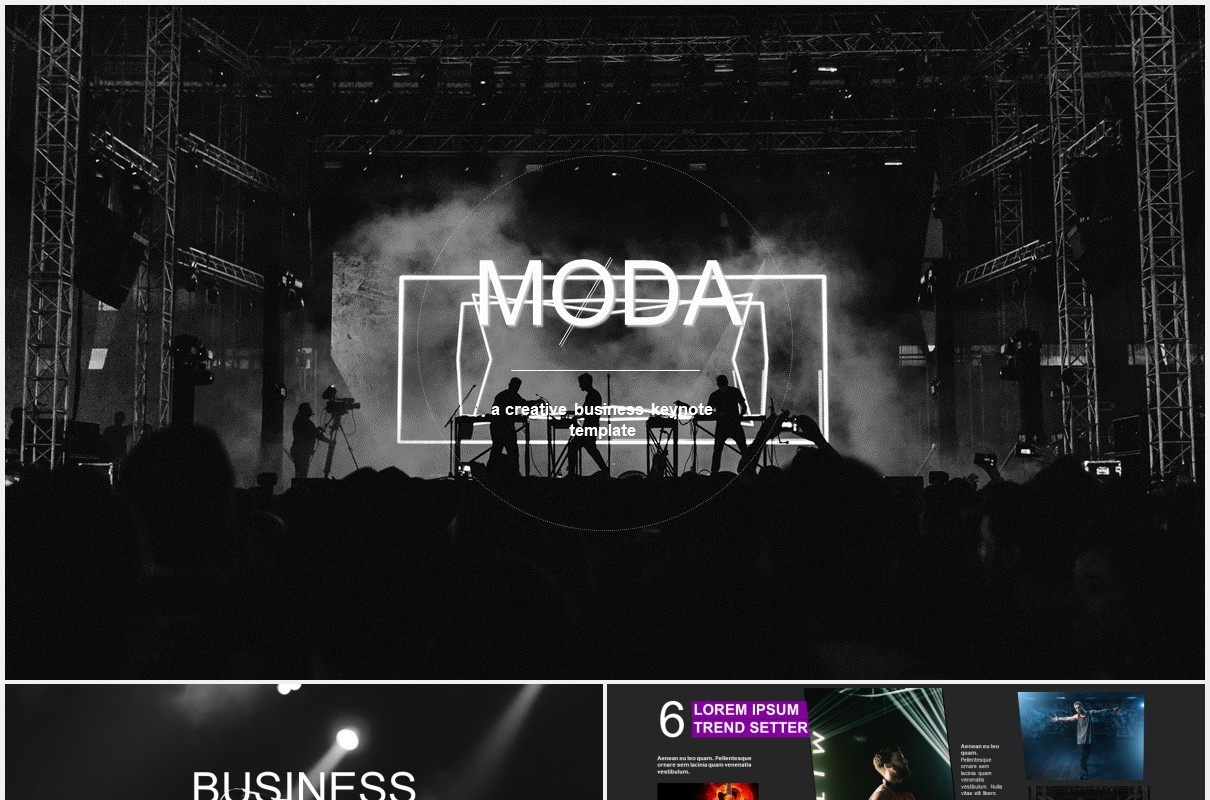 黑色时尚风格宣传介绍PPT模板Moda - Fashion & Style Powerpoint Template