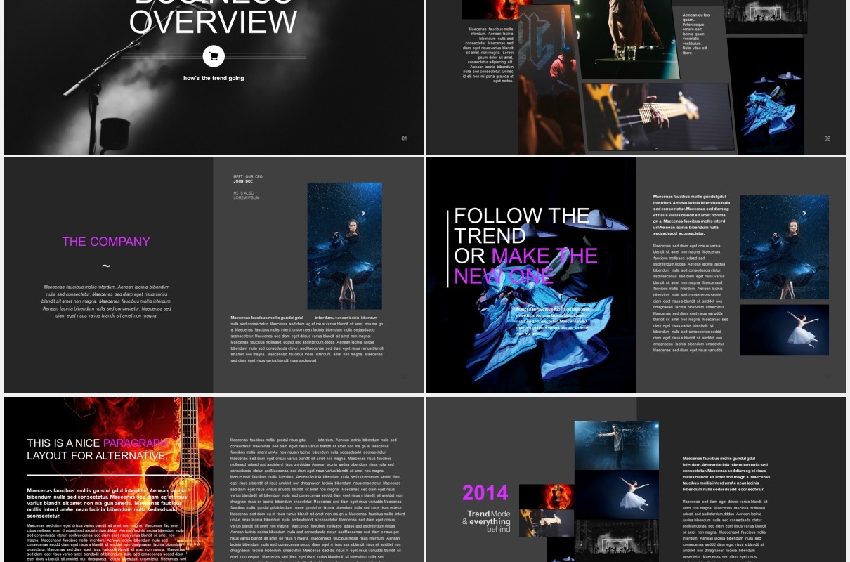 黑色时尚风格宣传介绍PPT模板Moda - Fashion & Style Powerpoint Template
