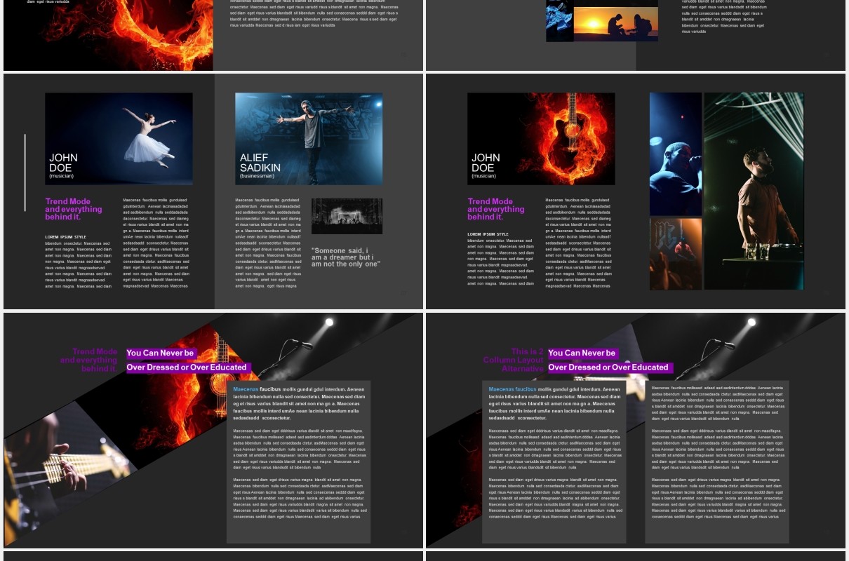 黑色时尚风格宣传介绍PPT模板Moda - Fashion & Style Powerpoint Template