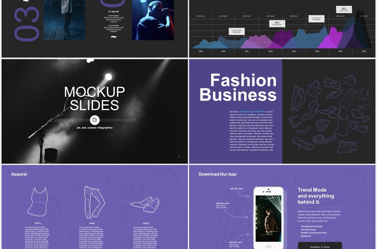 黑色时尚风格宣传介绍PPT模板Moda - Fashion & Style Powerpoint Template