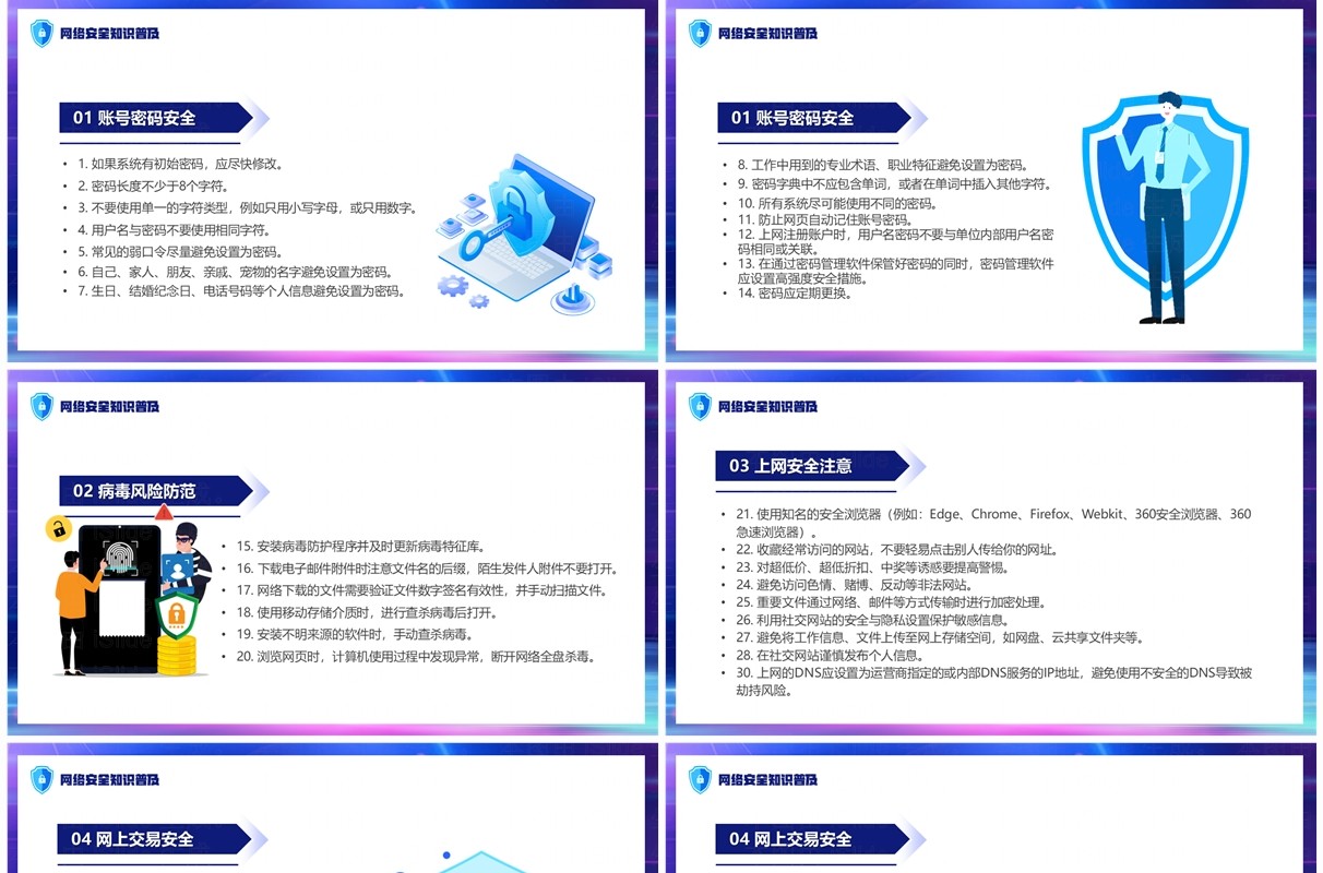 蓝色科技风网络安全科普宣传周PPT模板