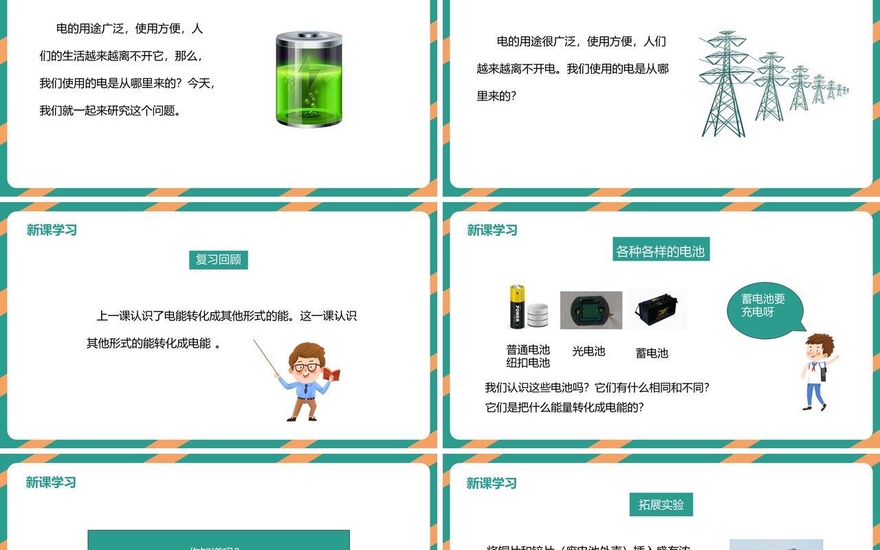 教科版六年级科学上册电能从哪里来PPT模板