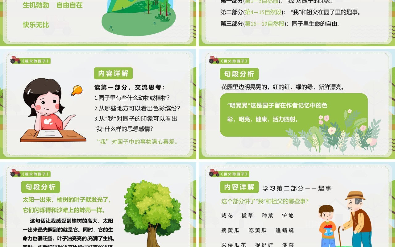 部编版五年级语文下册祖父的园子课件PPT模板