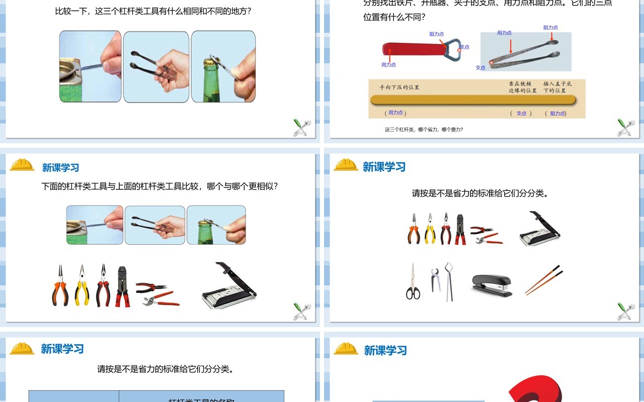 教科版六年级科学上册杠杆类工具的研究PPT模板