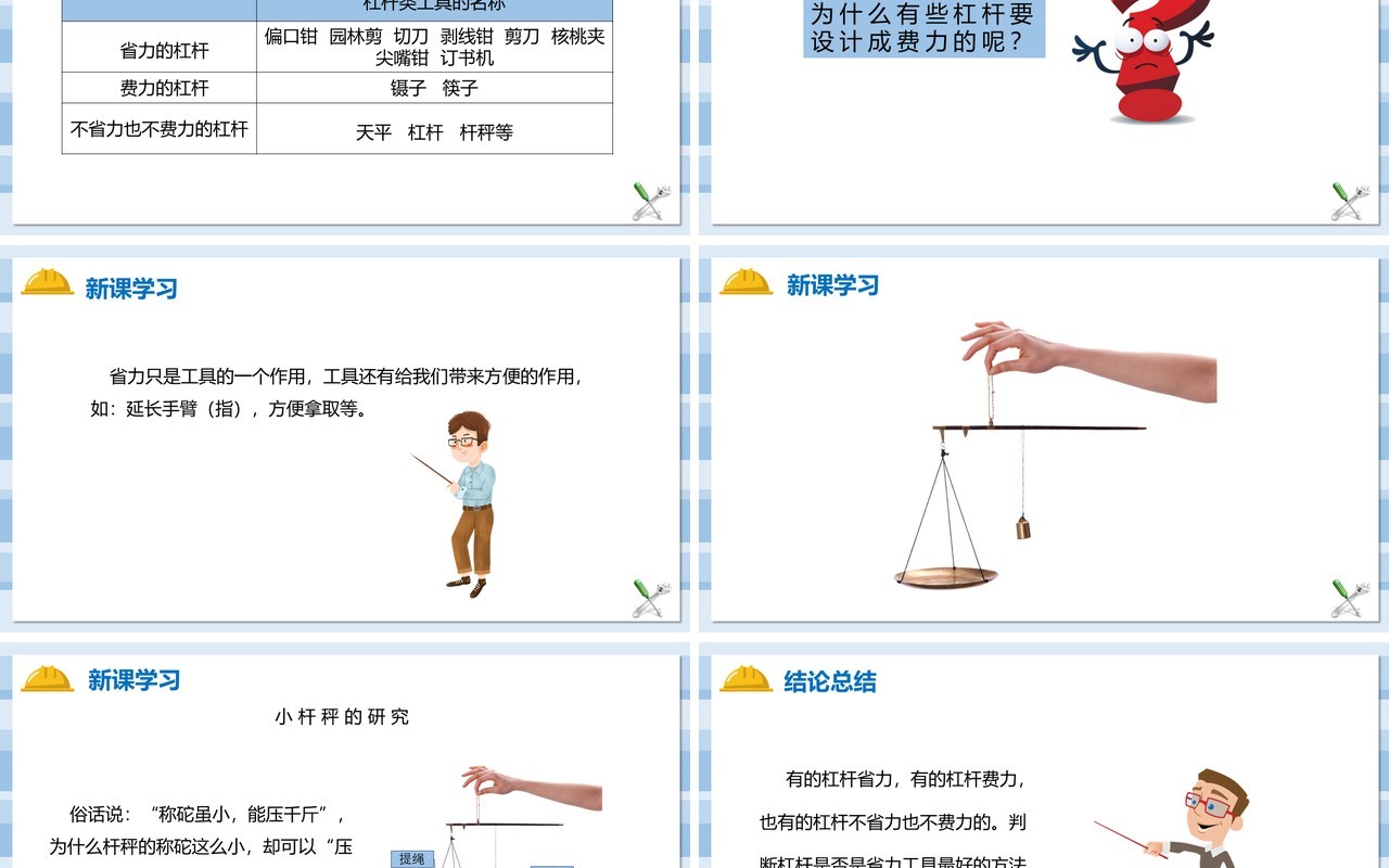 教科版六年级科学上册杠杆类工具的研究PPT模板