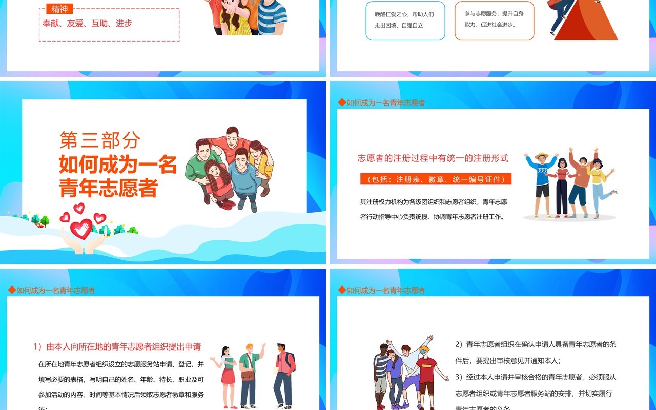 弘扬志愿精神中国青年志愿者服务日PPT模板