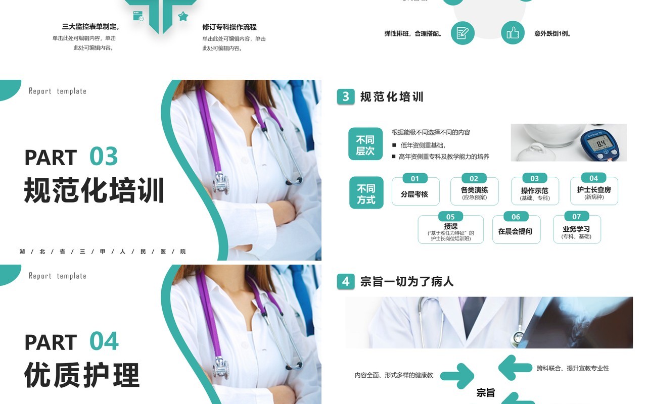 简约商务风护士长述职报告PPT模版