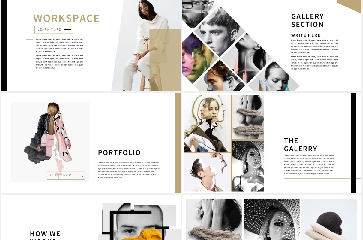 清新简约工作图片展示PPT模板Workspace Clean Powerpoint