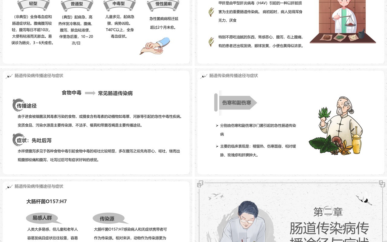 中国风秋季预防常见病PPT模板