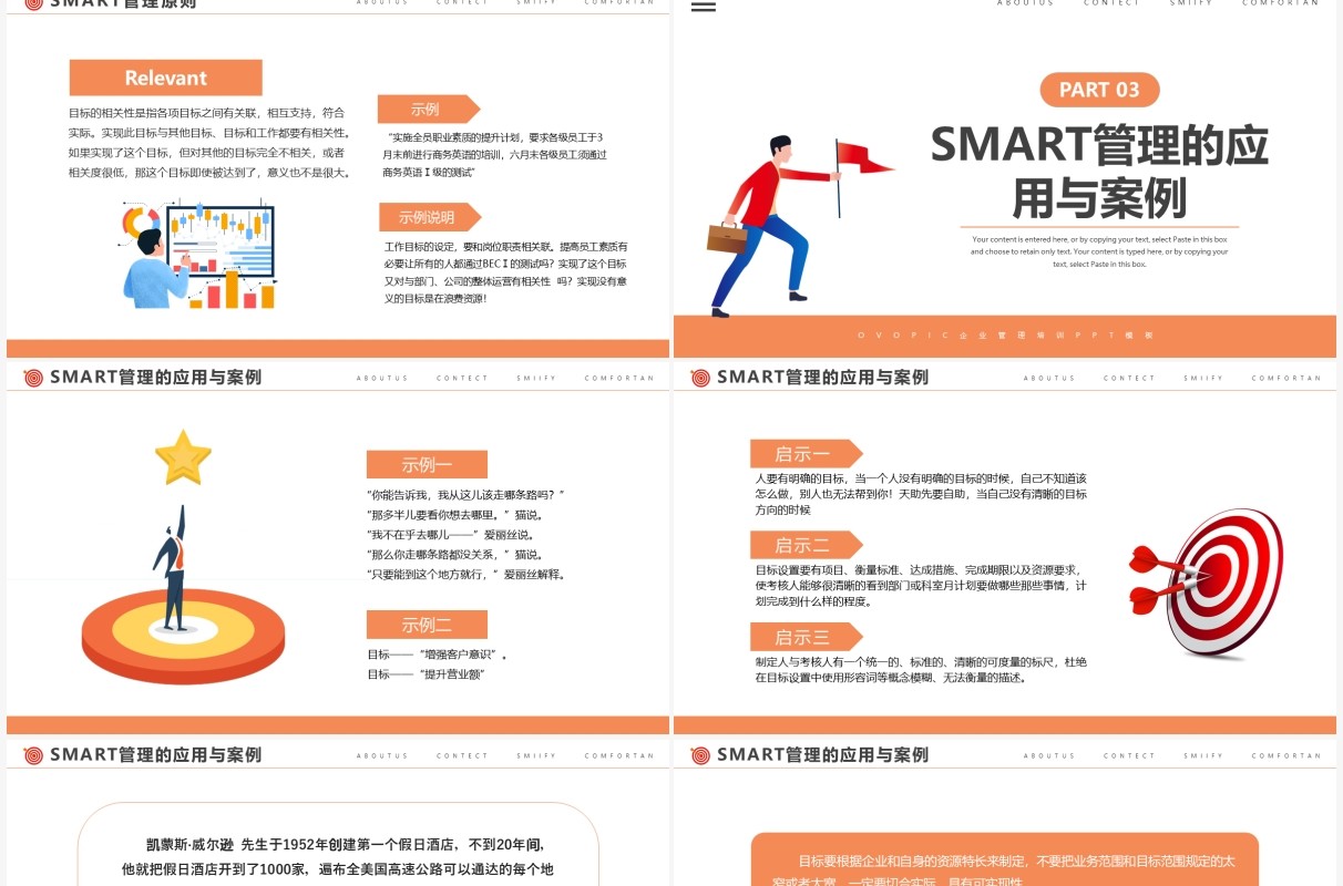 橙色简约风目标管理培训课件PPT模板