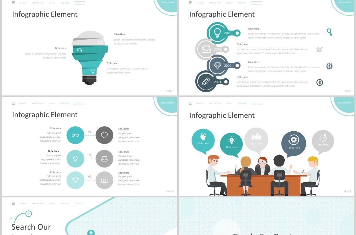 创意圆形插图公司介绍企业简介PPT模板信息图表Starter - Powerpoint Template