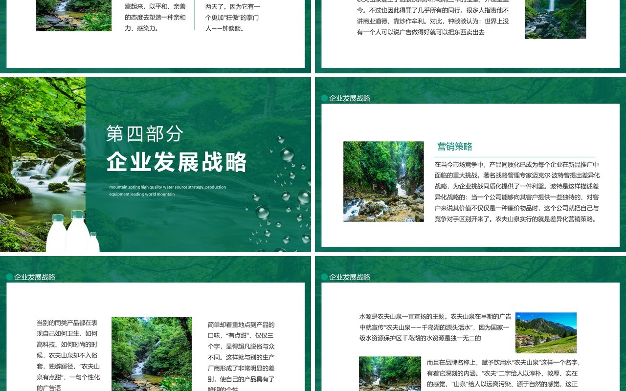 农夫山泉有点甜优质水源战略设备世界领先动态PPT模板