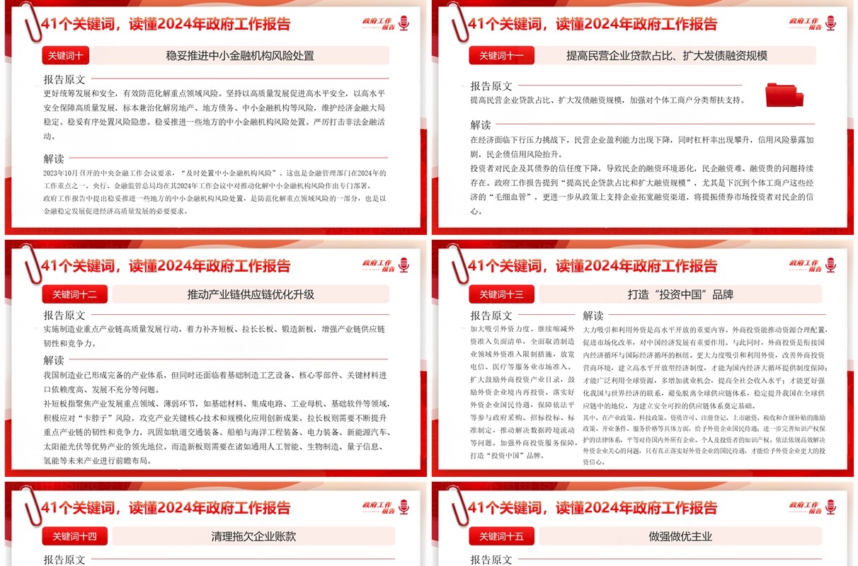 红色简约风读懂政府工作报告PPT模板