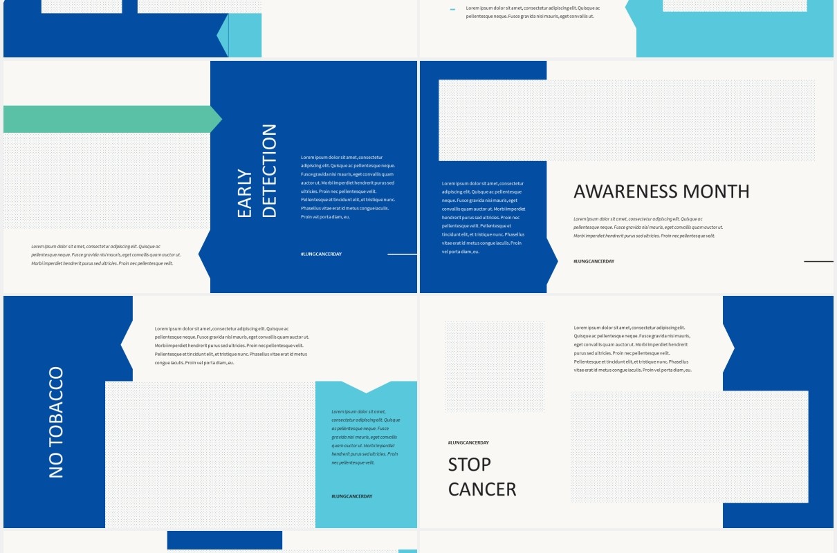 世界肺癌日医疗医学工作报告图片排版设计PPT模板SURVIVO - World Lung Cancer Day Presentation Templ