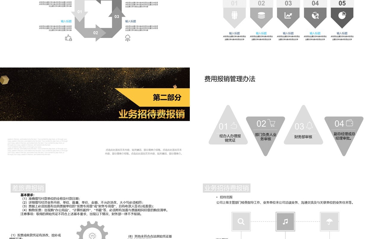 黑色简洁财务报销流程管理培训PPT模板
