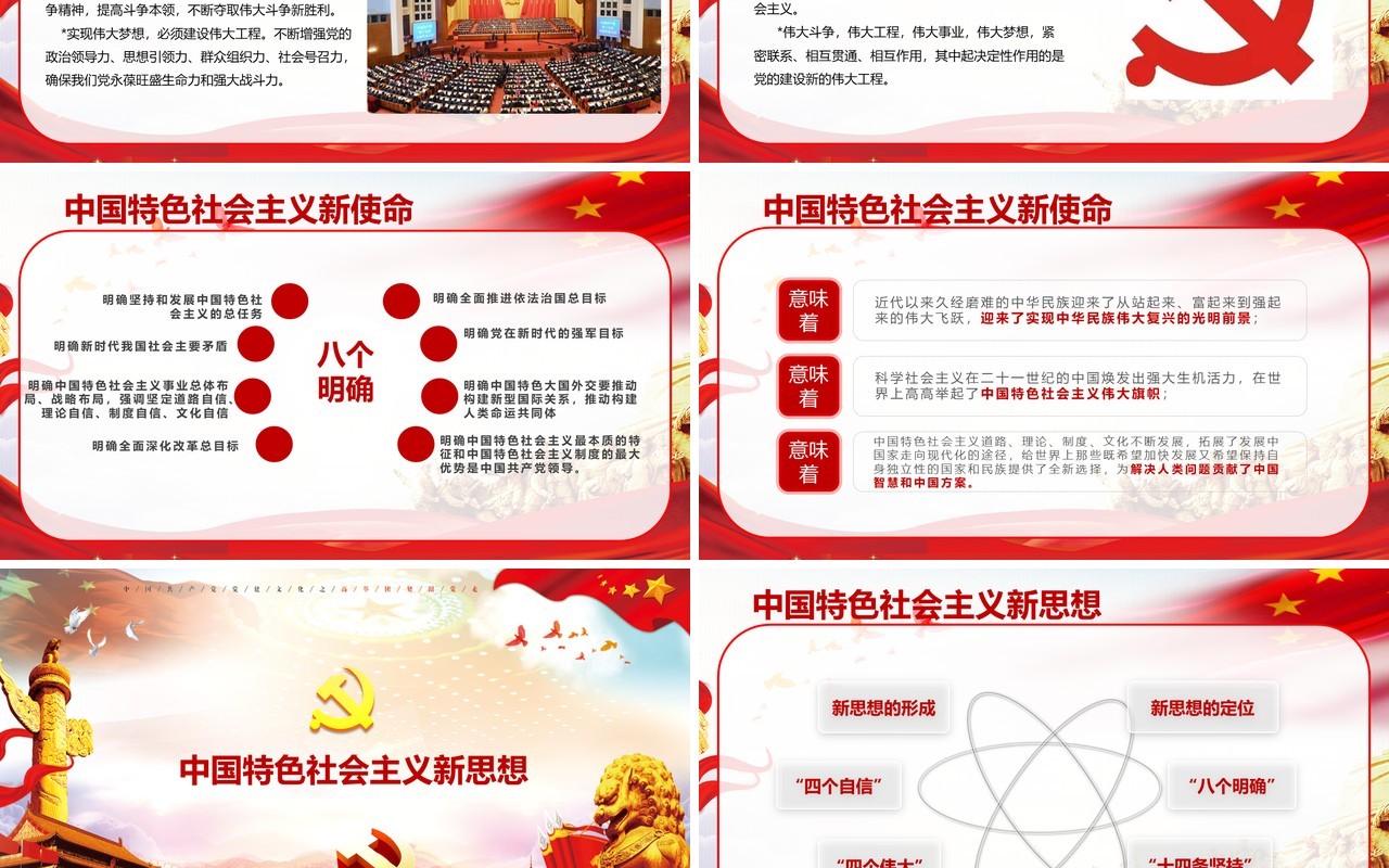 大气中国梦全国两会政府工作报告党建PPT模板