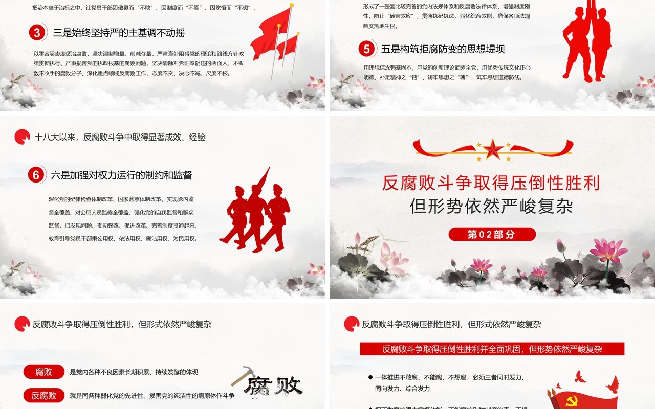 全面打赢反腐败斗争攻坚战持久战PPT模板