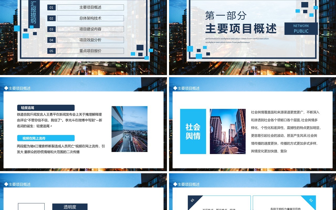 基于某省交通行业网络舆情监测平台动态PPT模板