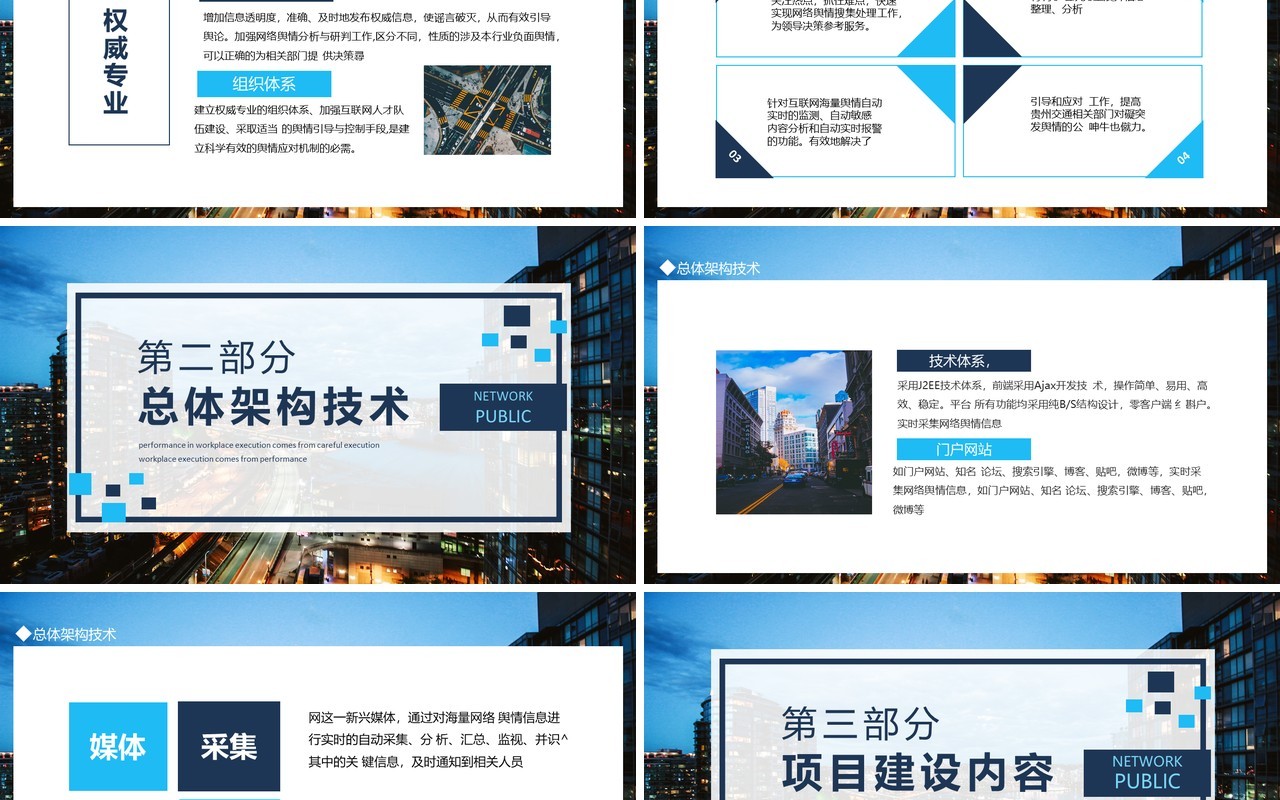 基于某省交通行业网络舆情监测平台动态PPT模板
