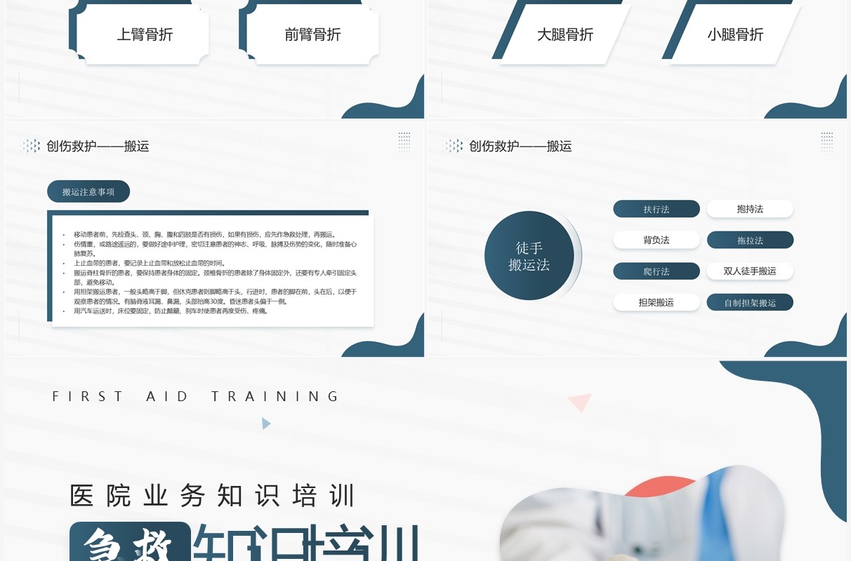 绿色商务风现代急救知识培训PPT模板