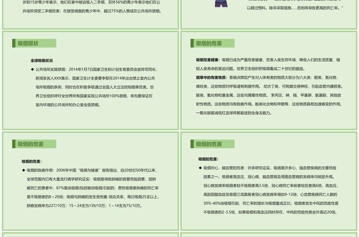 绿色控烟培训课件PPT模板