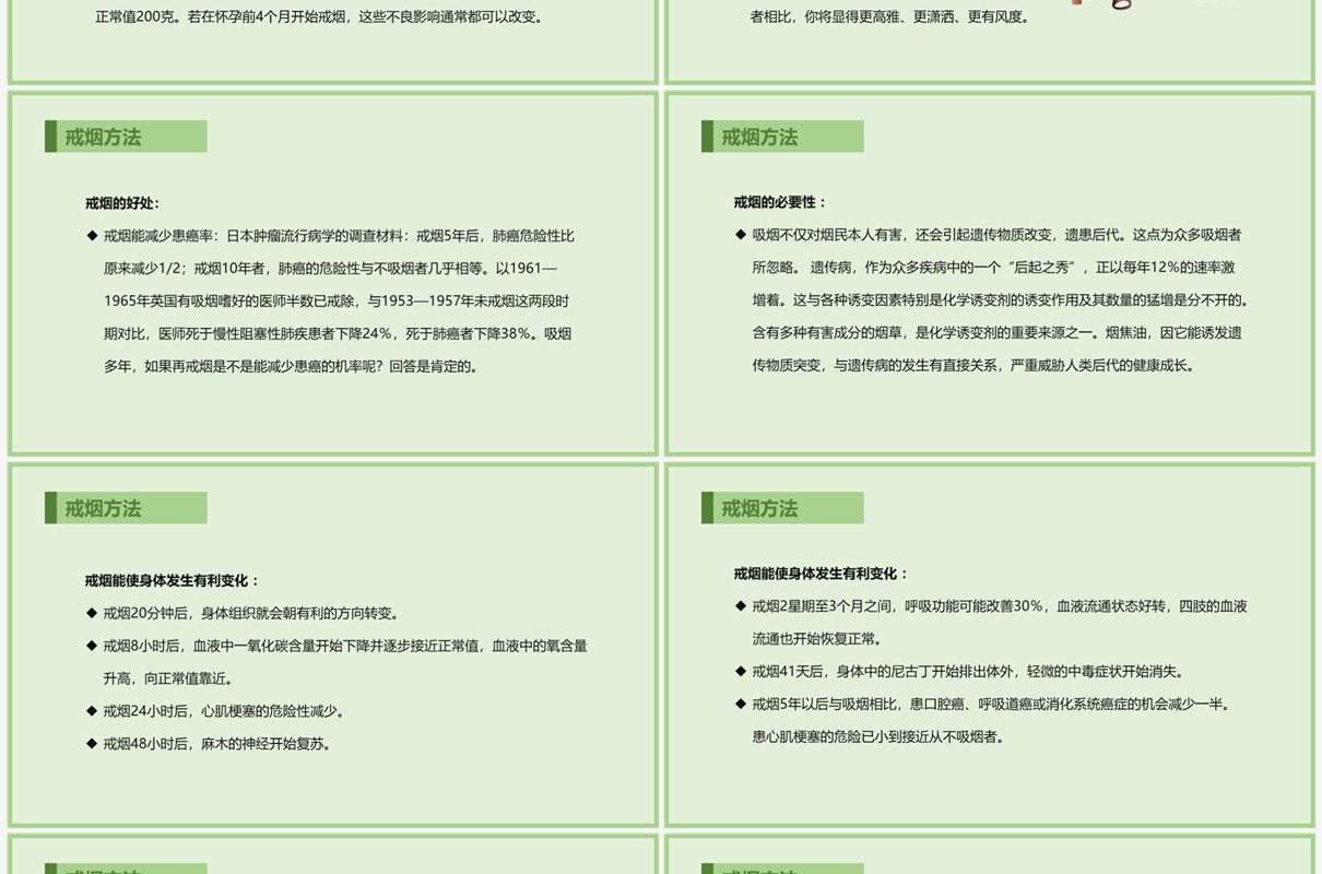 绿色控烟培训课件PPT模板