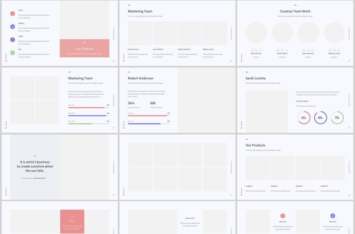 多用途彩色商务简介PPT演示模板KEY模板Donne Template (Powerpoint)