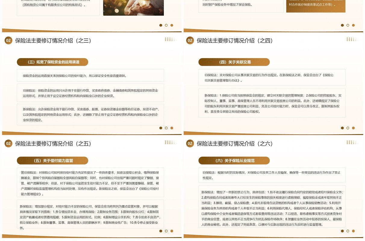 棕色简约风新保险法重点解读及其应对PPT模板