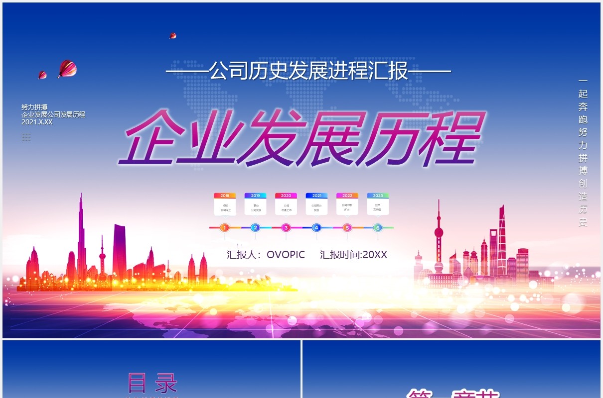 企业发展历程时间轴PPT模板