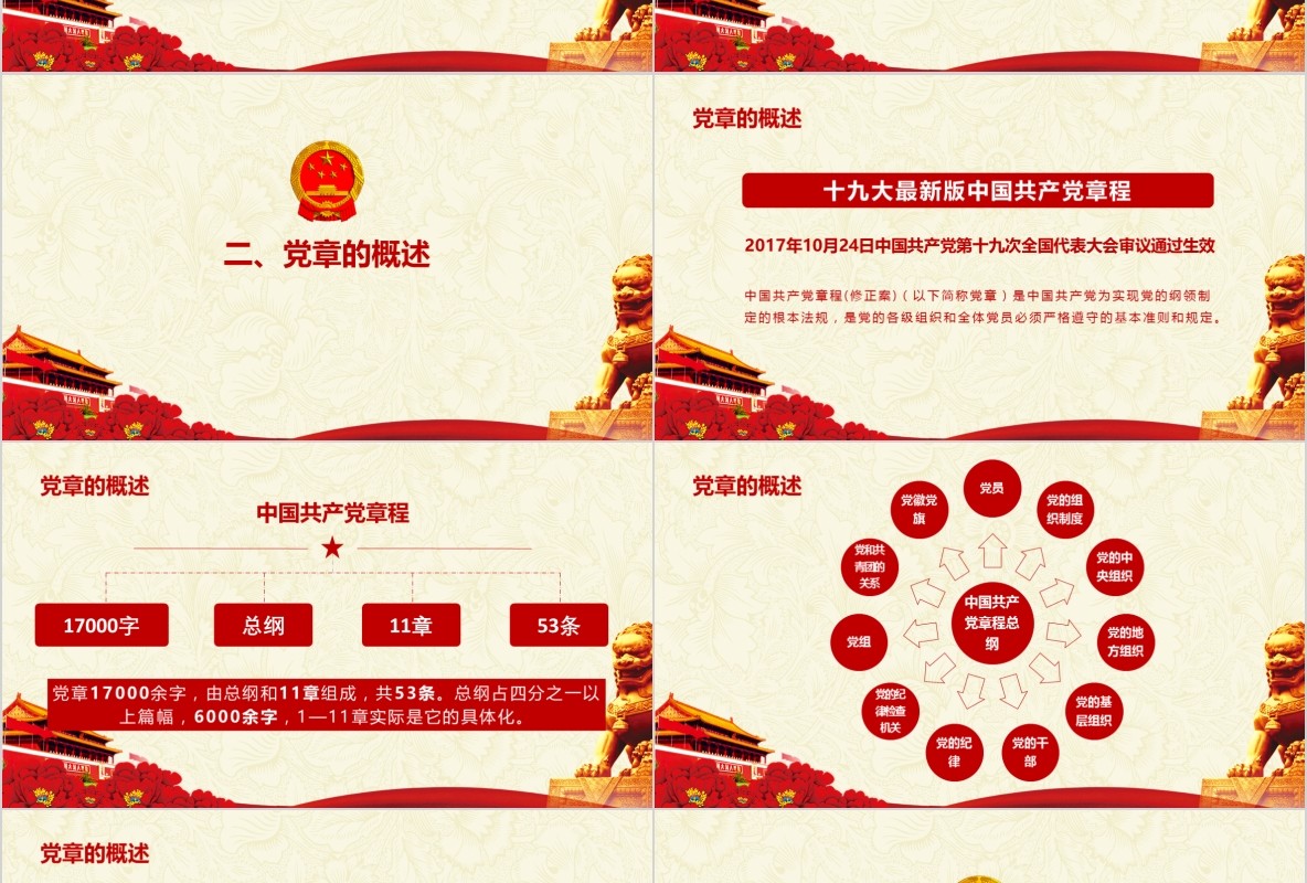 学习新微党章党课PPT模板06