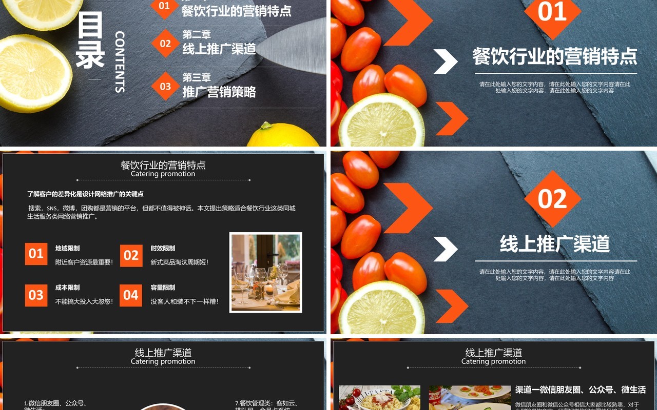 美食餐饮行业线上推广策略营销方案PPT模板