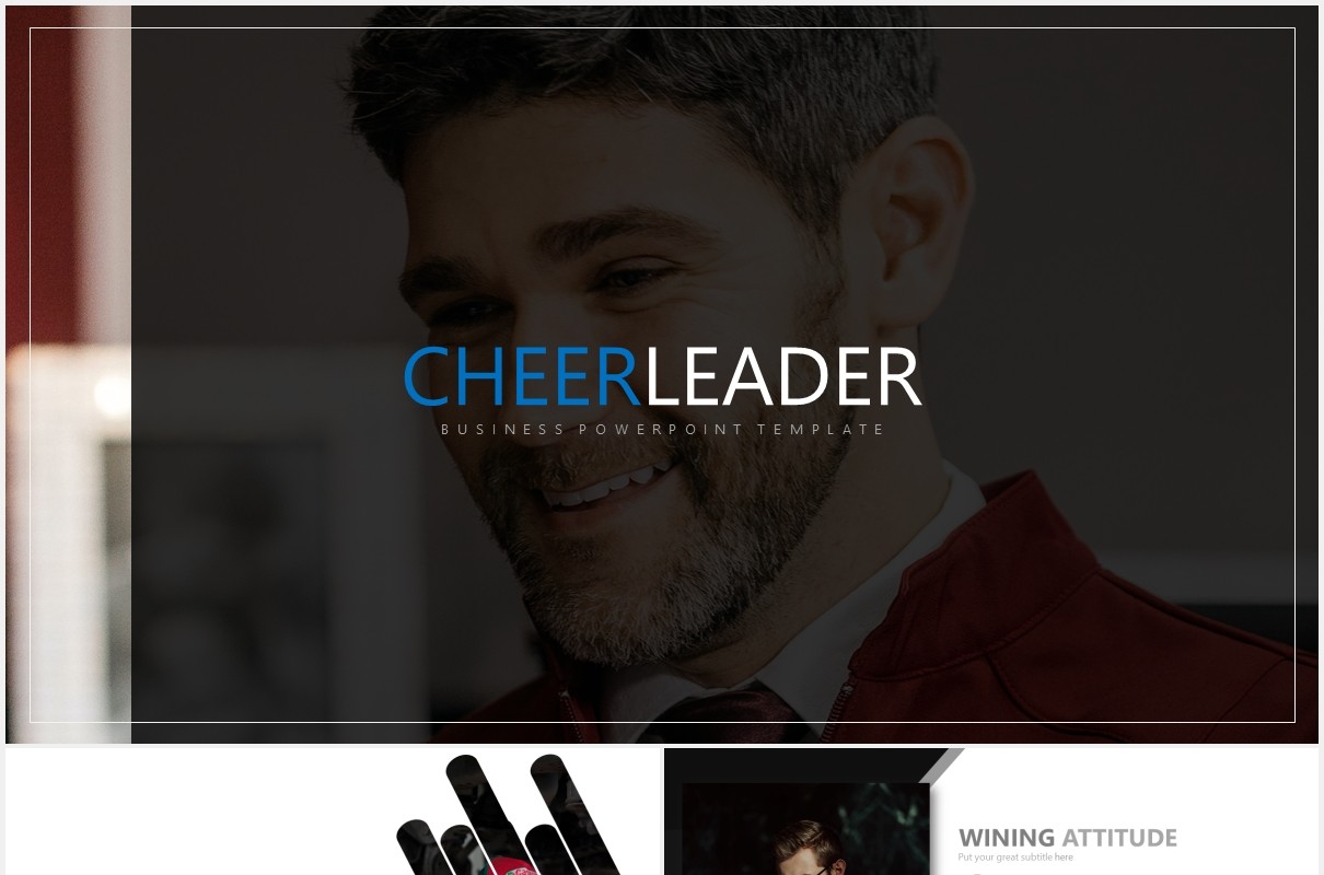 啦啦队队长工作汇报拼图信息图表PPT模板cheerleader powerpoint