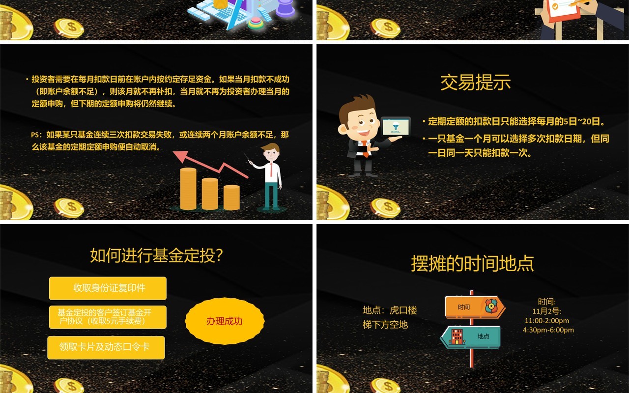 黑色基金定投金融财富管理培训PPT模板