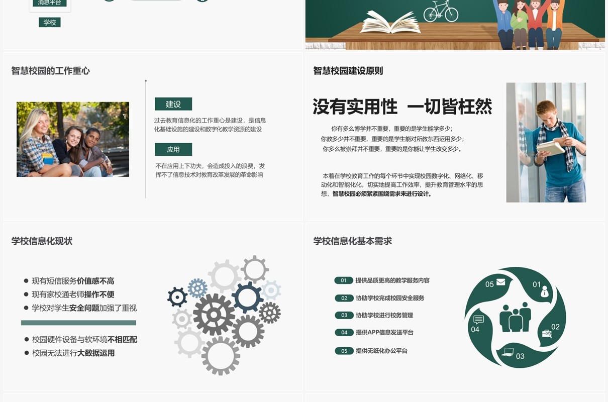 绿色智慧校园解决方案校园安全教育PPT模板