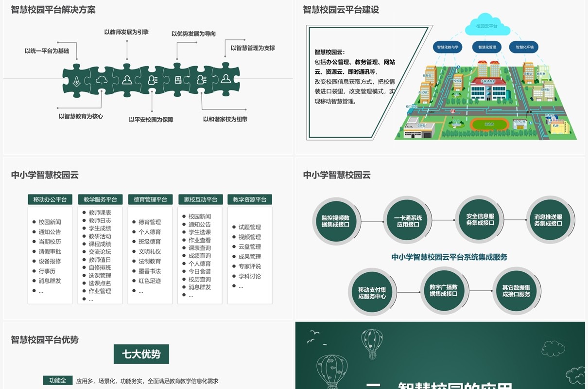 绿色智慧校园解决方案校园安全教育PPT模板
